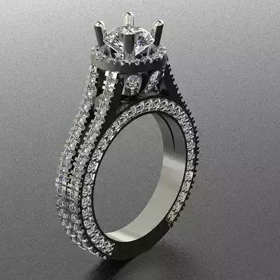 Halo Ring with diamonds