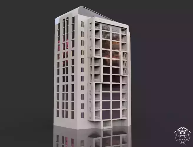 Modern Building Low-poly 3D model