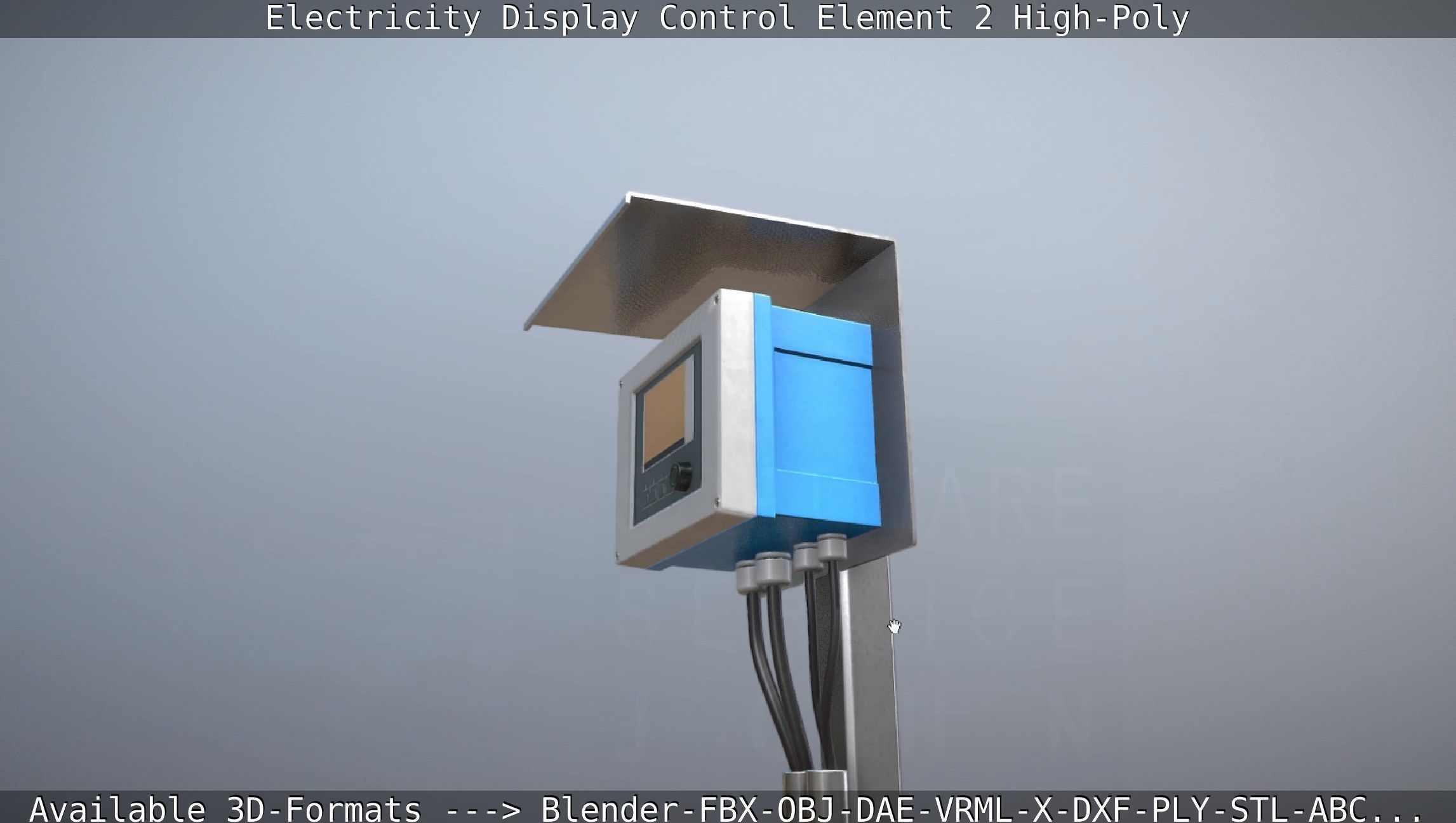 Electricity Display Control Element 2 High-Poly 3D model_2