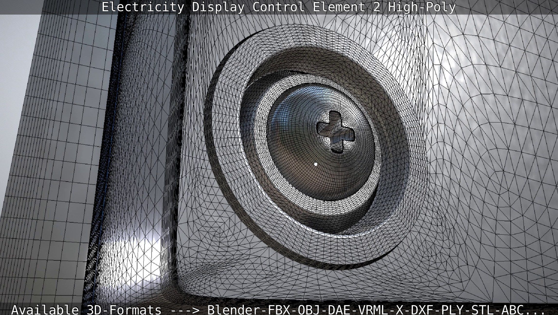 Electricity Display Control Element 2 High-Poly 3D model_4