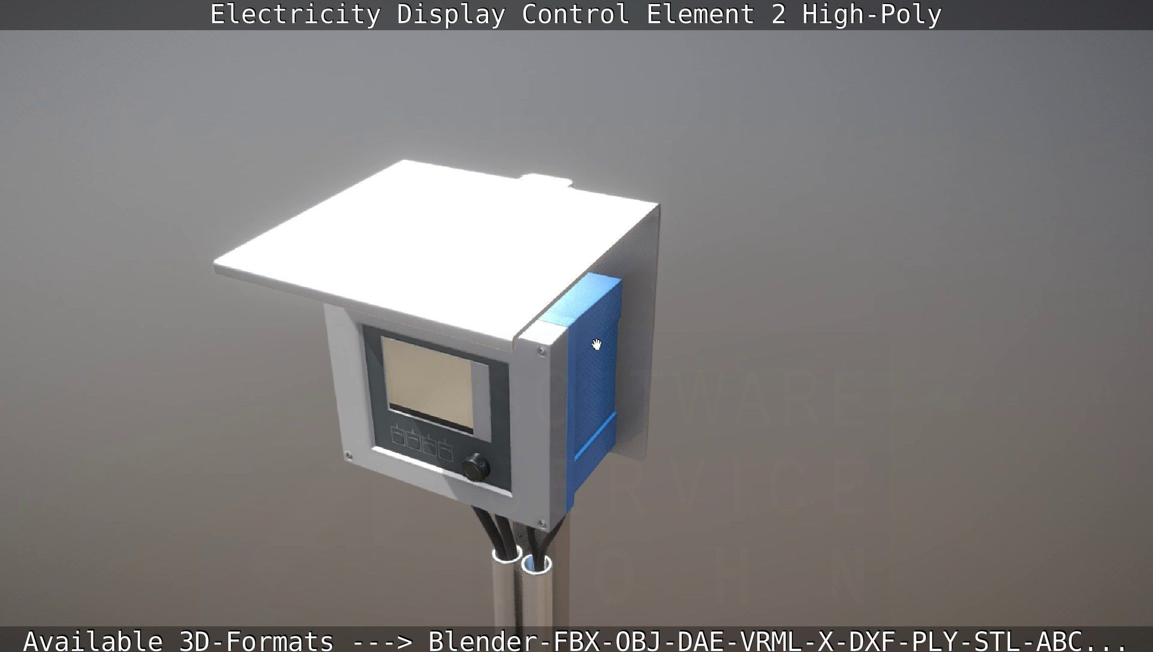 Electricity Display Control Element 2 High-Poly 3D model_9