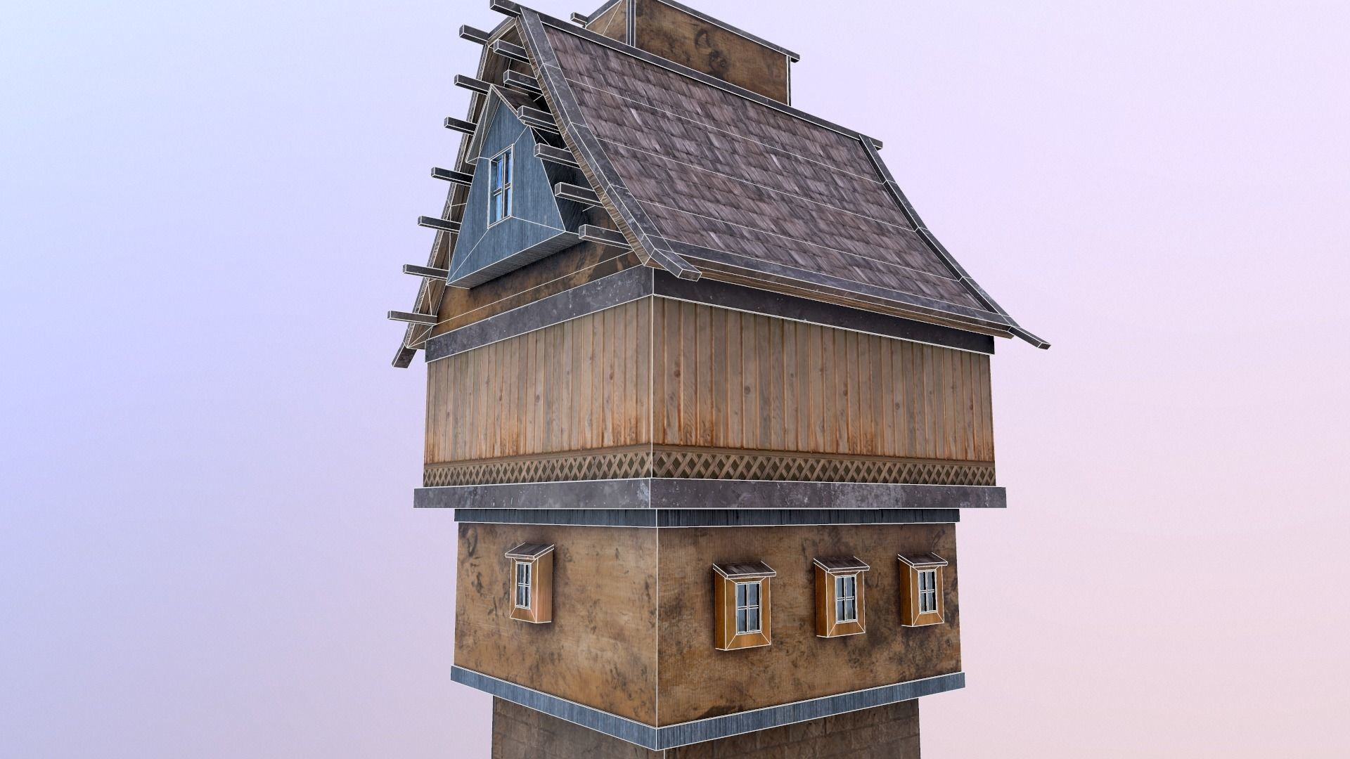  Fantasy Medieval Building 1 Low Poly 3D Model Low-poly 3D model_11