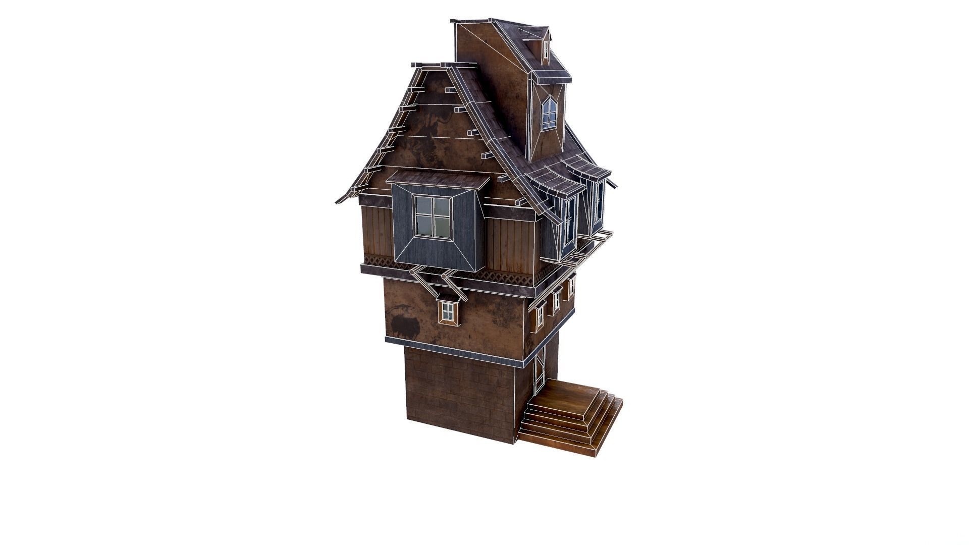  Fantasy Medieval Building 1 Low Poly 3D Model Low-poly 3D model_12