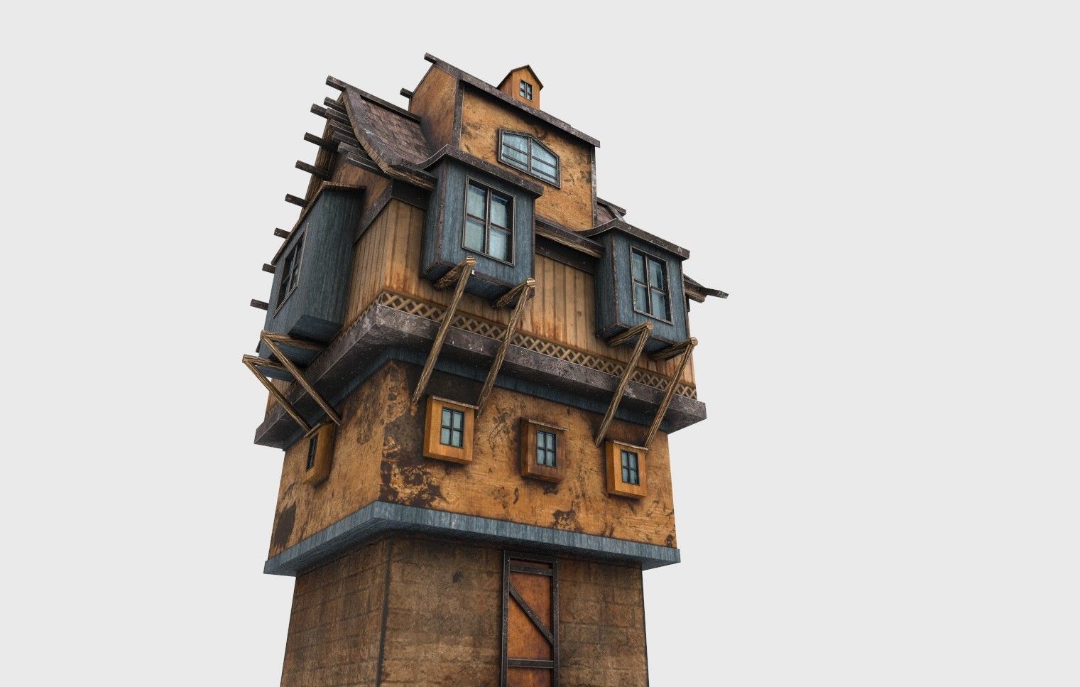  Fantasy Medieval Building 1 Low Poly 3D Model Low-poly 3D model_7