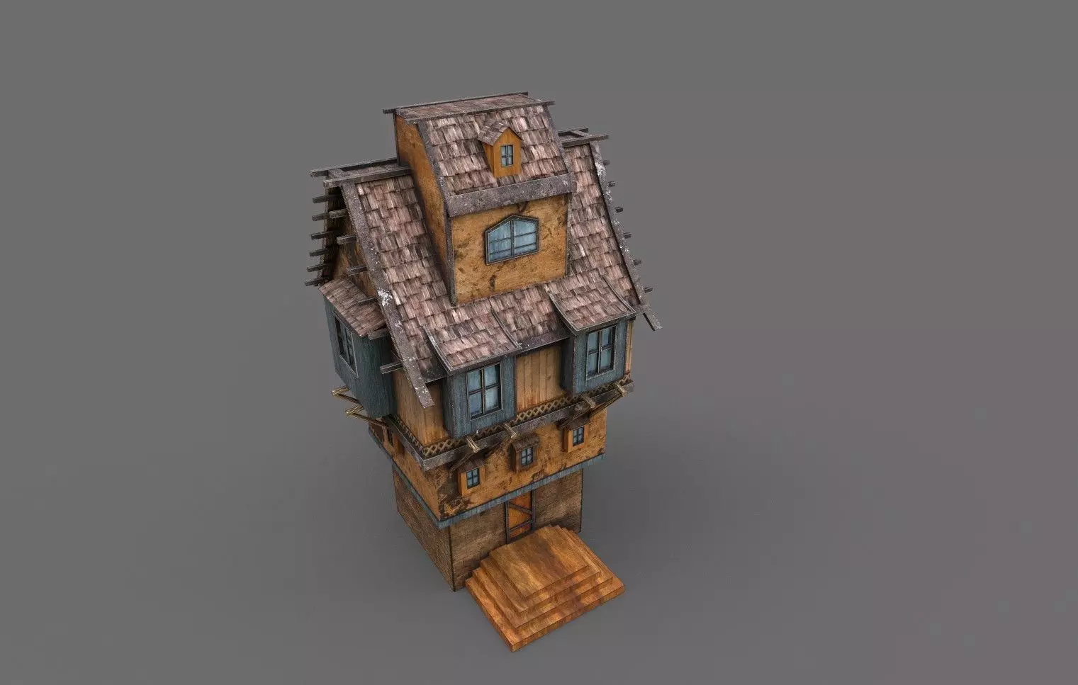  Fantasy Medieval Building 1 Low Poly 3D Model Low-poly 3D model_0