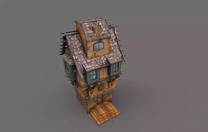  Fantasy Medieval Building 1 Low Poly 3D Model