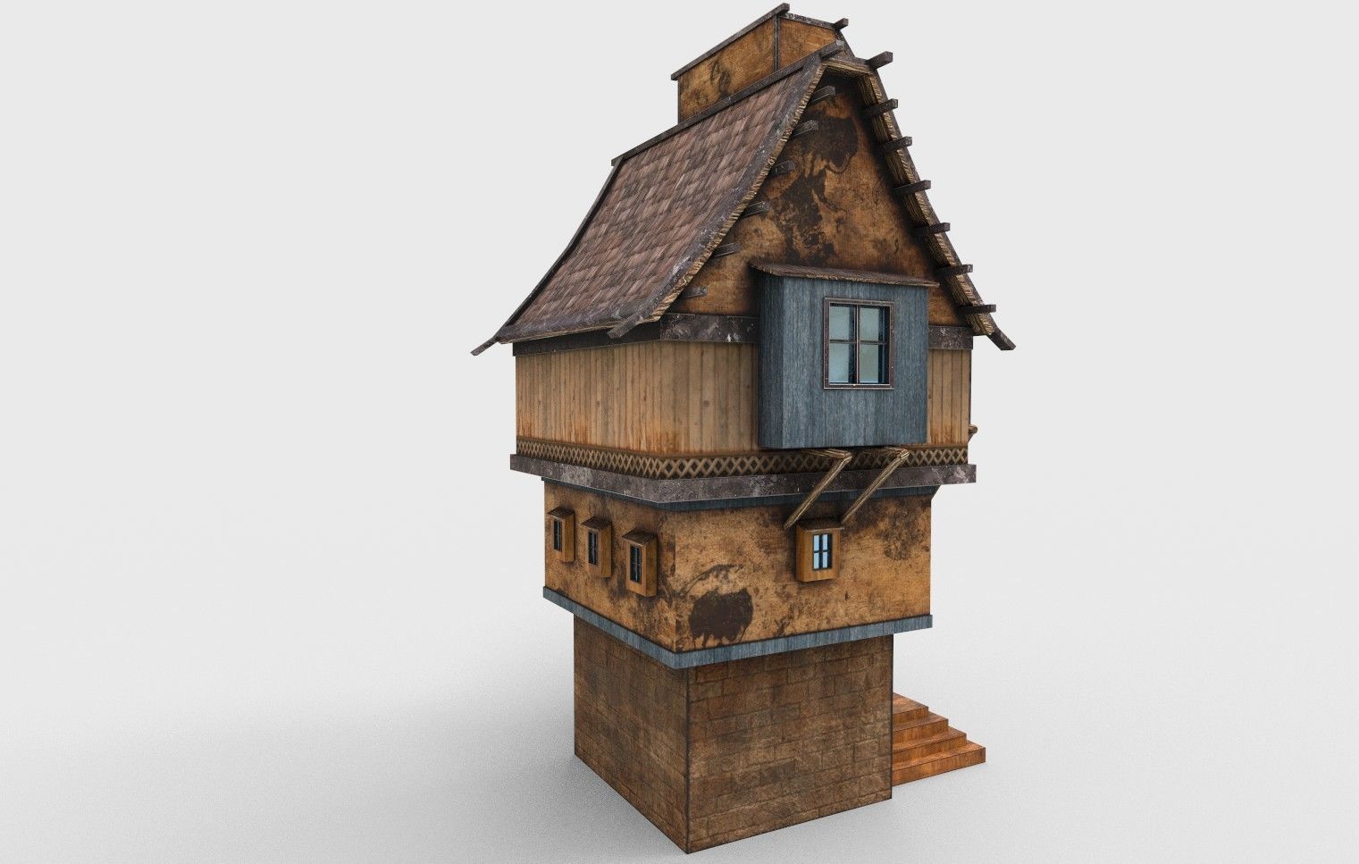  Fantasy Medieval Building 1 Low Poly 3D Model Low-poly 3D model_4