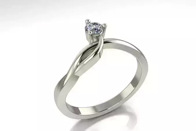 ring diamond engagement with twist