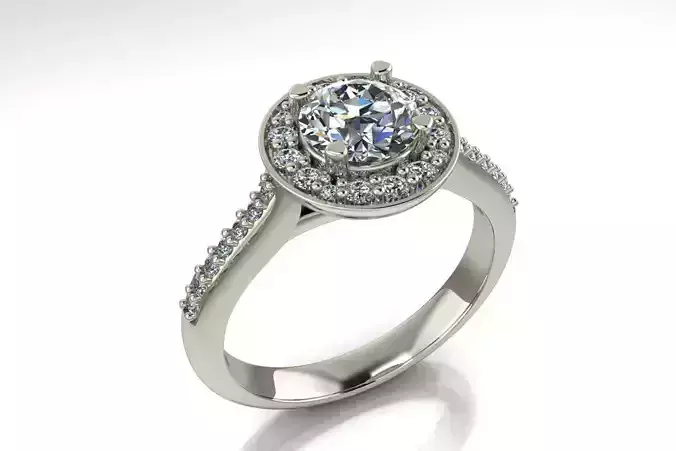 ring diamond engagement with halo setting
