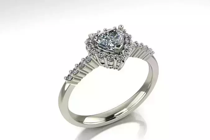 ring engagement with diamonds in center