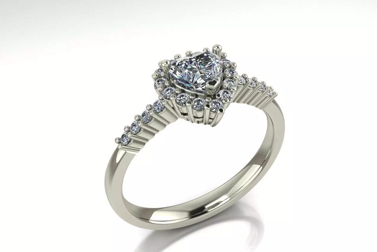 ring engagement with diamonds in center 3D model_0