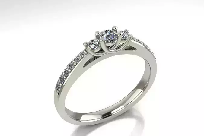 ring three stone diamond engagement