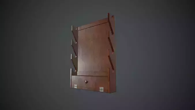 Wooden Weapon Rack 1 PBR Game Ready