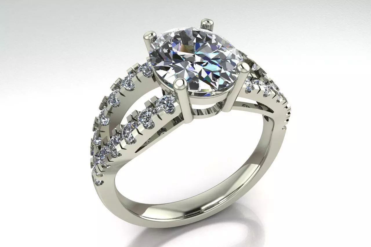 Diamond ring 3D model_0