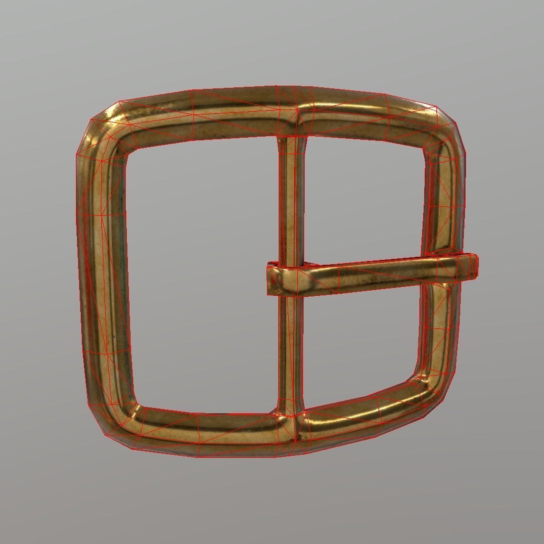Buckle gold Low-poly 3D model_1