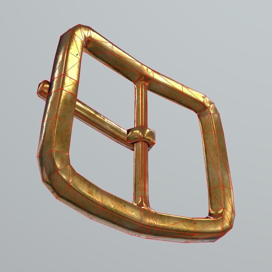 Buckle gold Low-poly 3D model_9