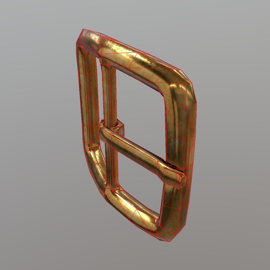 Buckle gold Low-poly 3D model_8