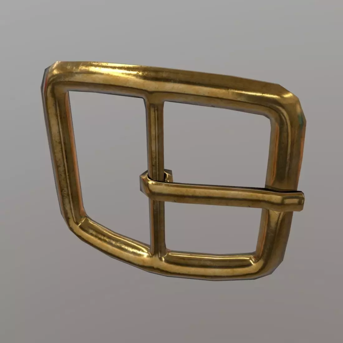 Buckle gold Low-poly 3D model_0