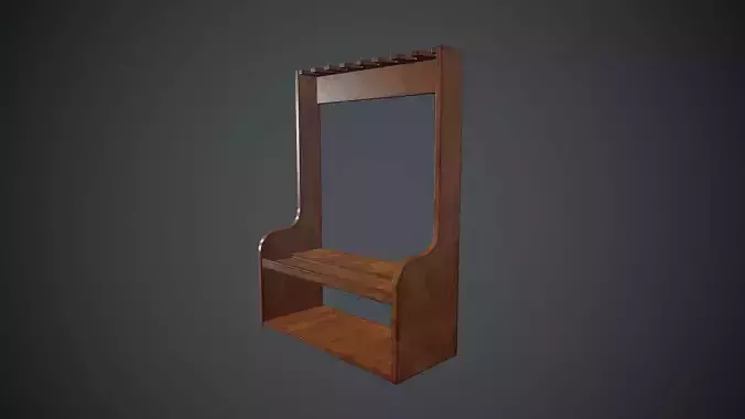 Wooden Weapon Rack 2 PBR Game Ready 