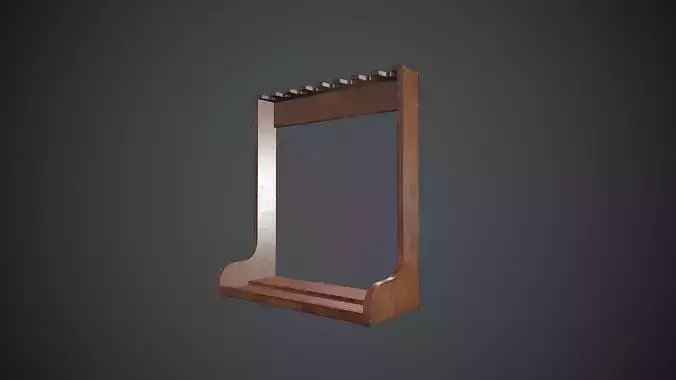 Wooden Weapon Rack 3 PBR Game Ready