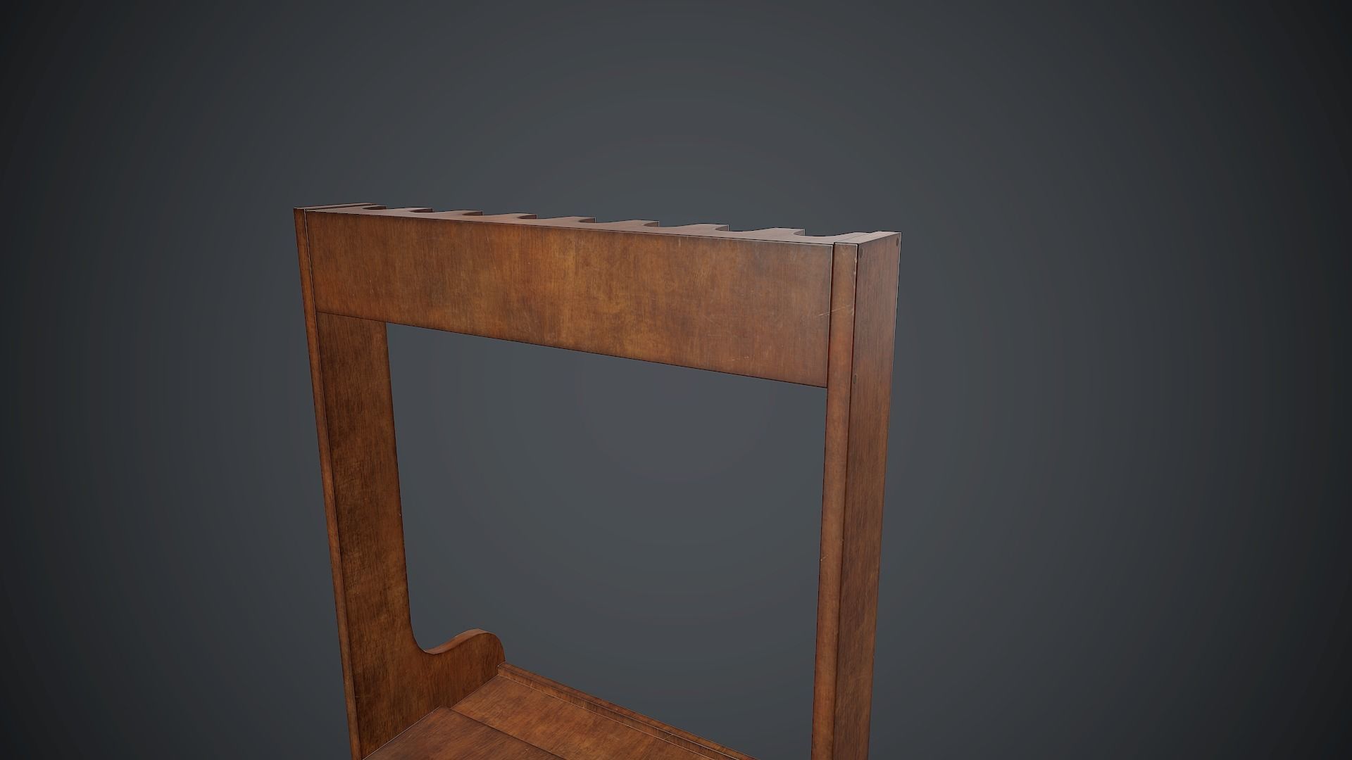 Wooden Weapon Rack 3 PBR Game Ready Low-poly 3D model_7