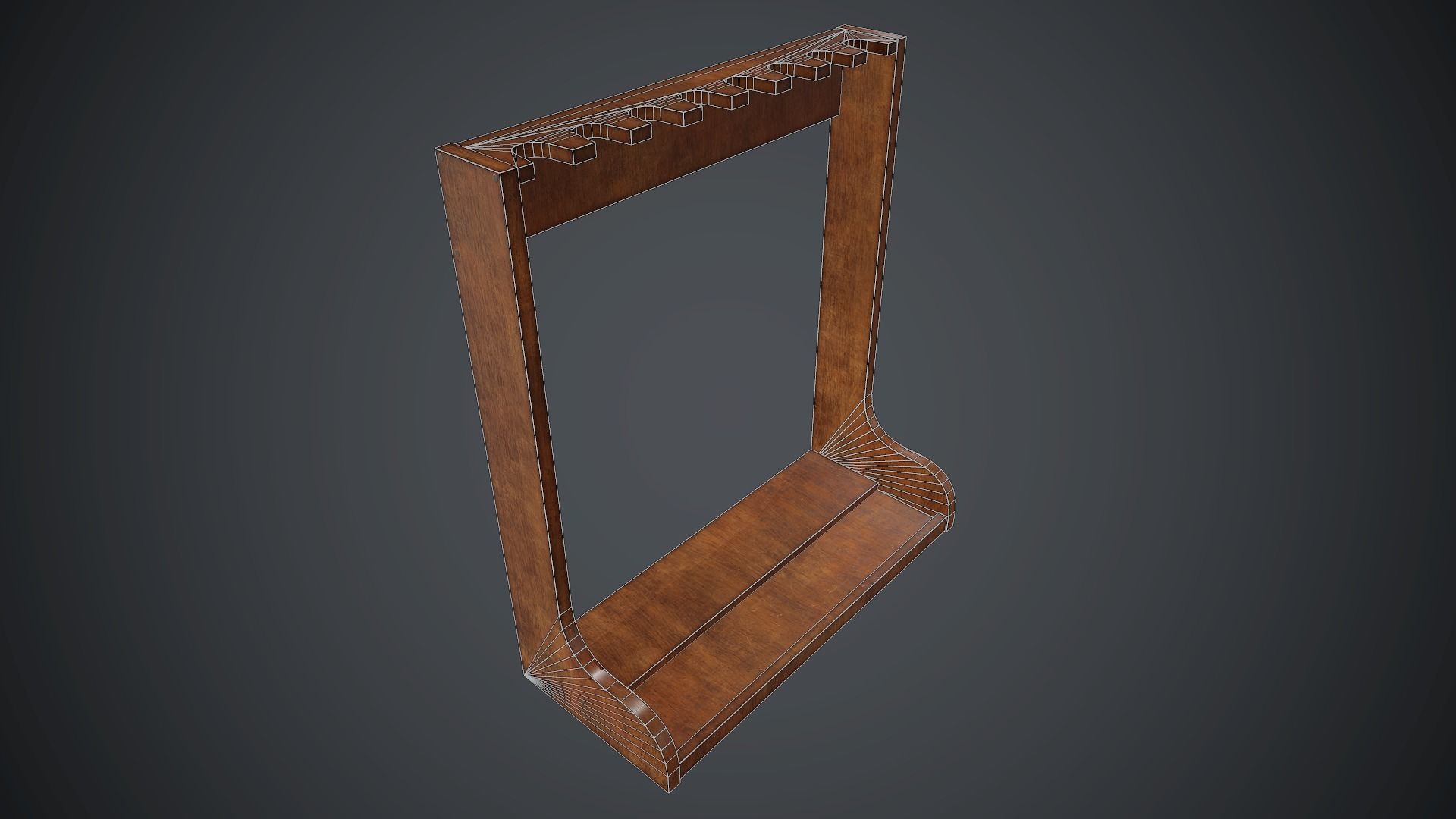 Wooden Weapon Rack 3 PBR Game Ready Low-poly 3D model_10
