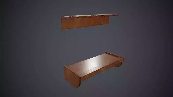 Wooden Weapon Rack 4 PBR Game Ready