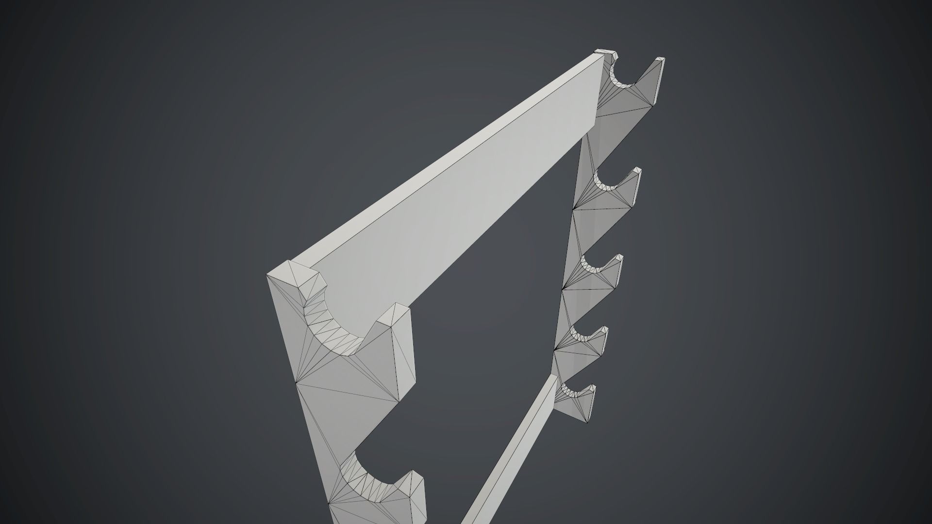 Wooden Weapon Rack 5 PBR Game Ready Low-poly 3D model_11