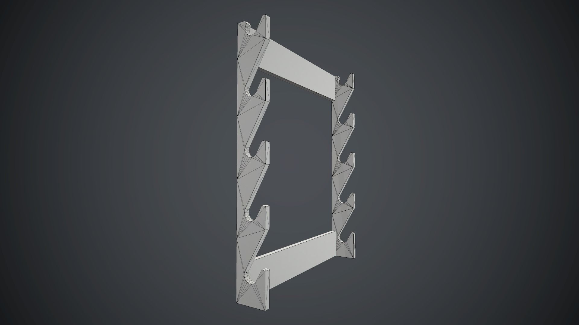 Wooden Weapon Rack 5 PBR Game Ready Low-poly 3D model_10