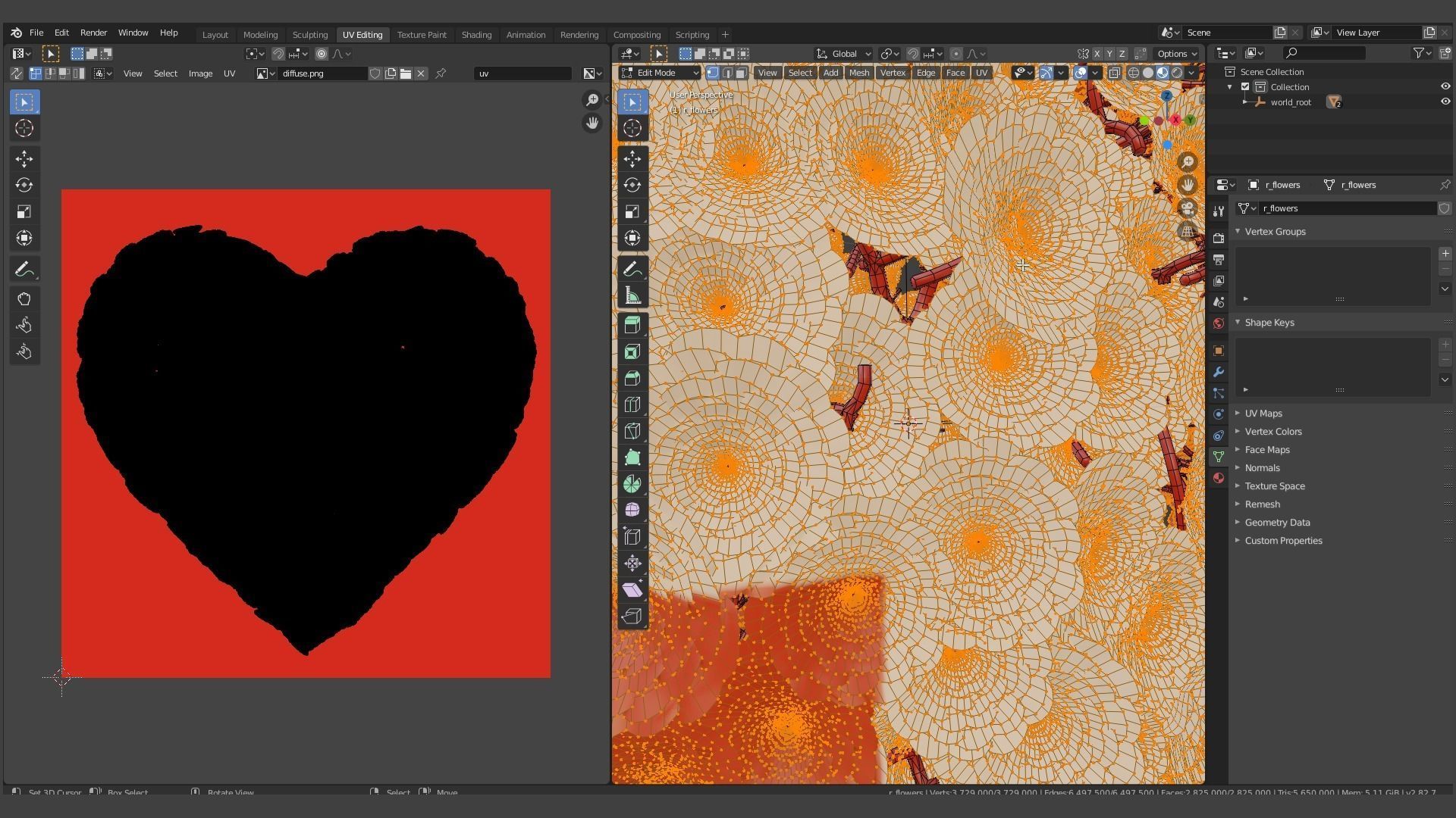 Heart made of wires covered with flowers 3D model_8