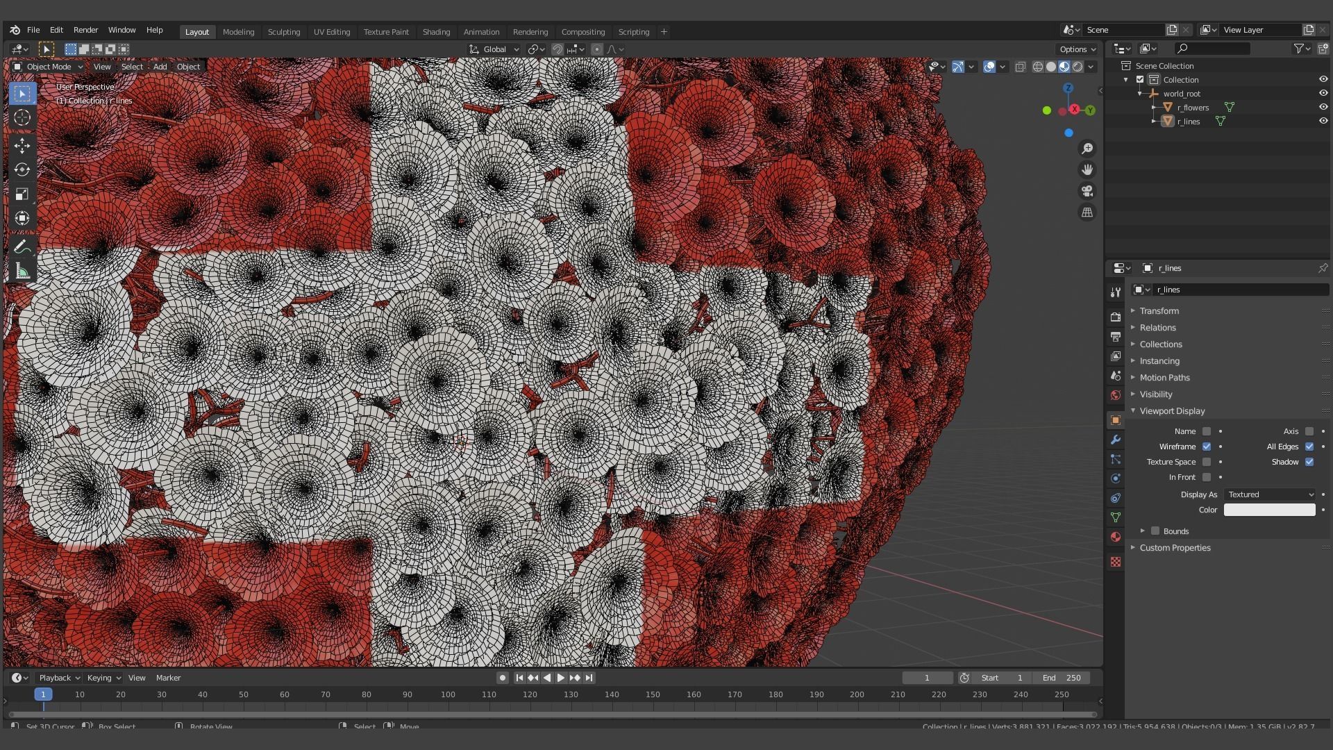 Heart made of wires covered with flowers 3D model_12