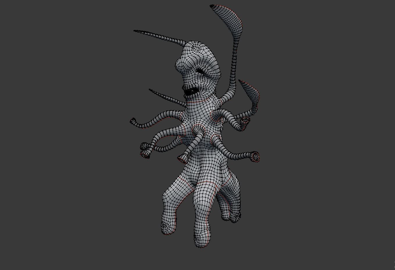Alien creature Low-poly 3D model_6