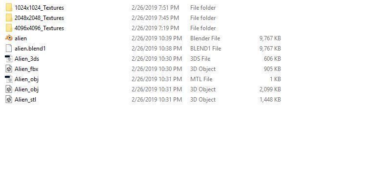 Alien creature Low-poly 3D model_9