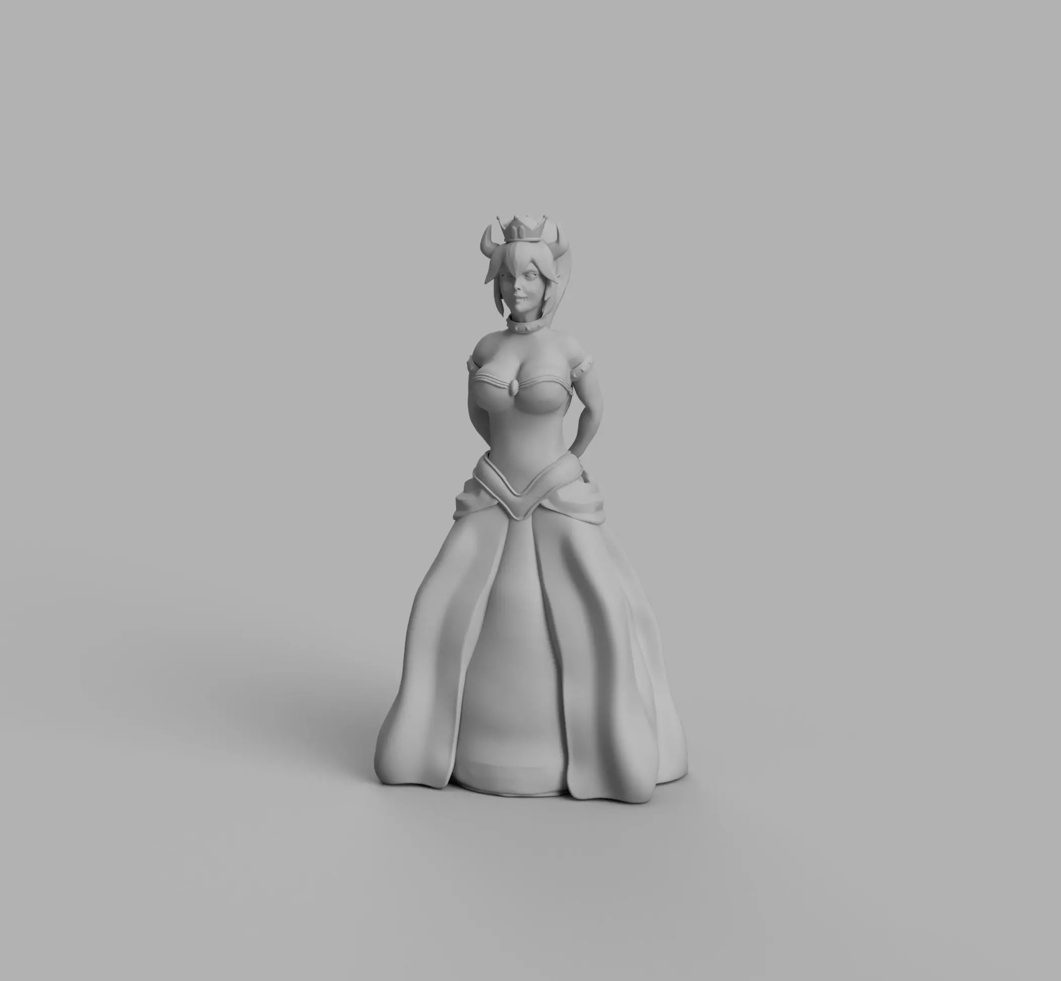 Bowsette fanmade concept file stl 3d printable Peanuts Universe 3D print model_0