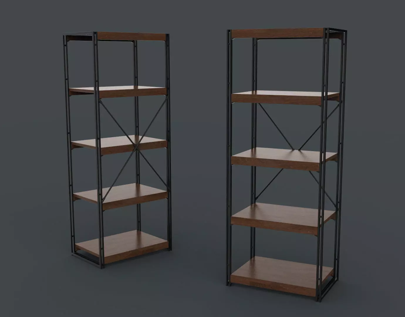 Bookcase Wooden Black and Brown Free 3D model