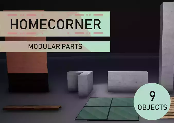 Modular Environment Assets Low-poly 3D model