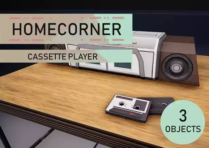 Cassette Player Low-poly 3D model