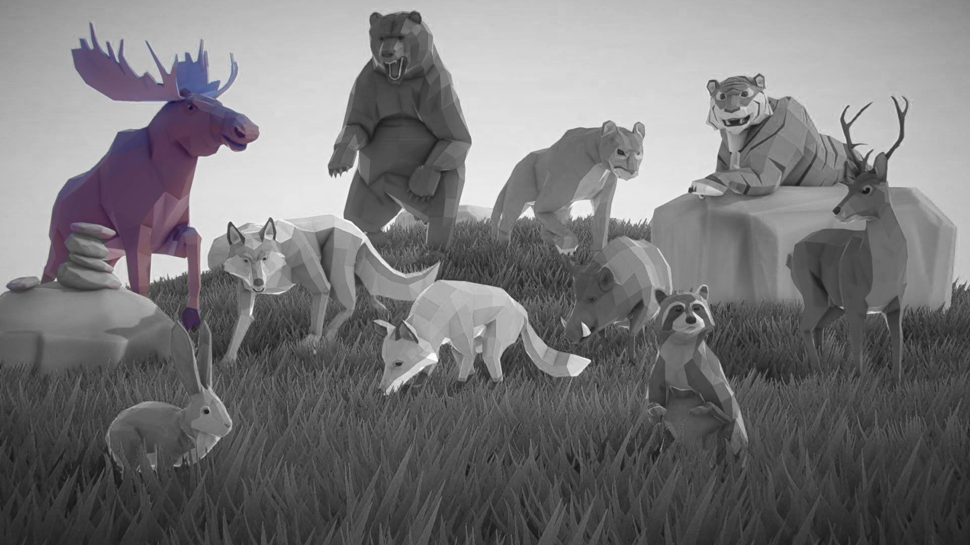 Poly Art Moose Low-poly 3D model_13