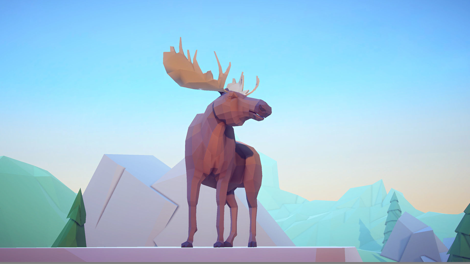 Poly Art Moose Low-poly 3D model_1