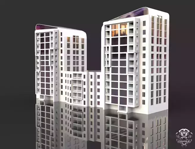 Modern Building Low-poly 3D model