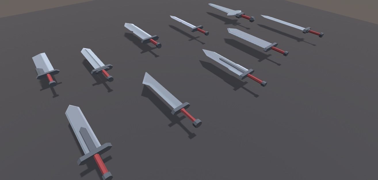 Swords - 3D Model Low-Poly sword Free low-poly 3D model_1