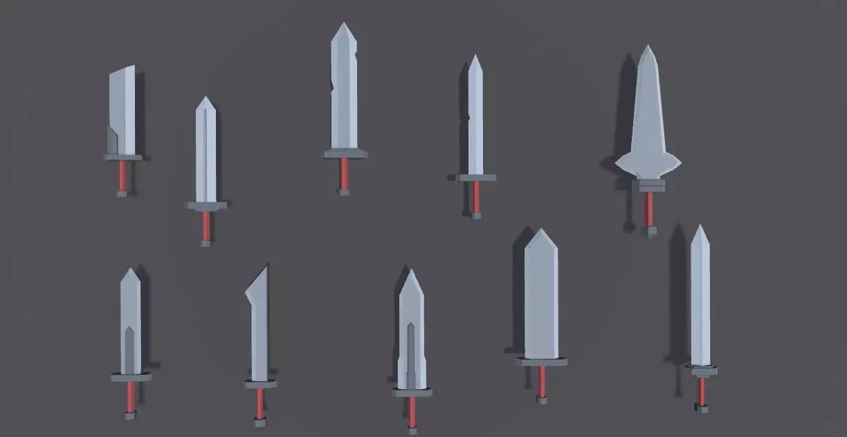 Swords - 3D Model Low-Poly sword Free low-poly 3D model_0