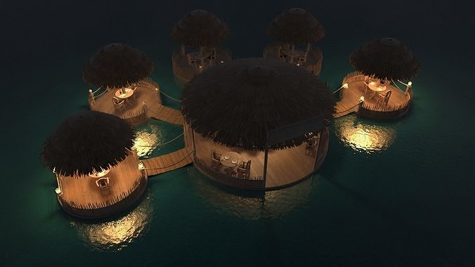 cafe on the water 3D model
