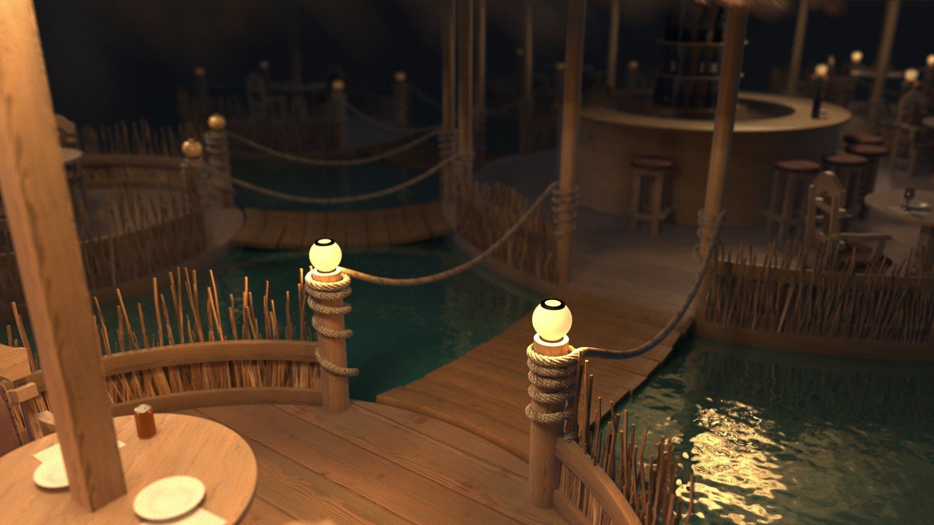 cafe on the water 3D model_3