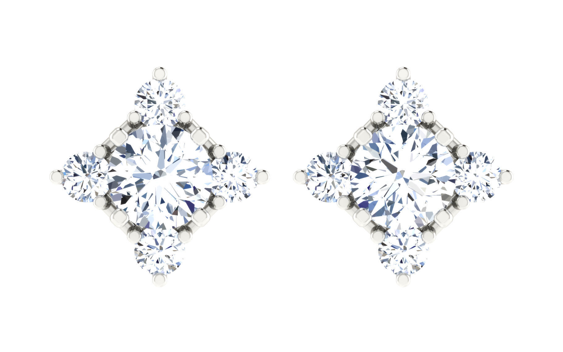 Solitaire pendant-earrings set 3dm stl render detail 3D print 3D print model_18