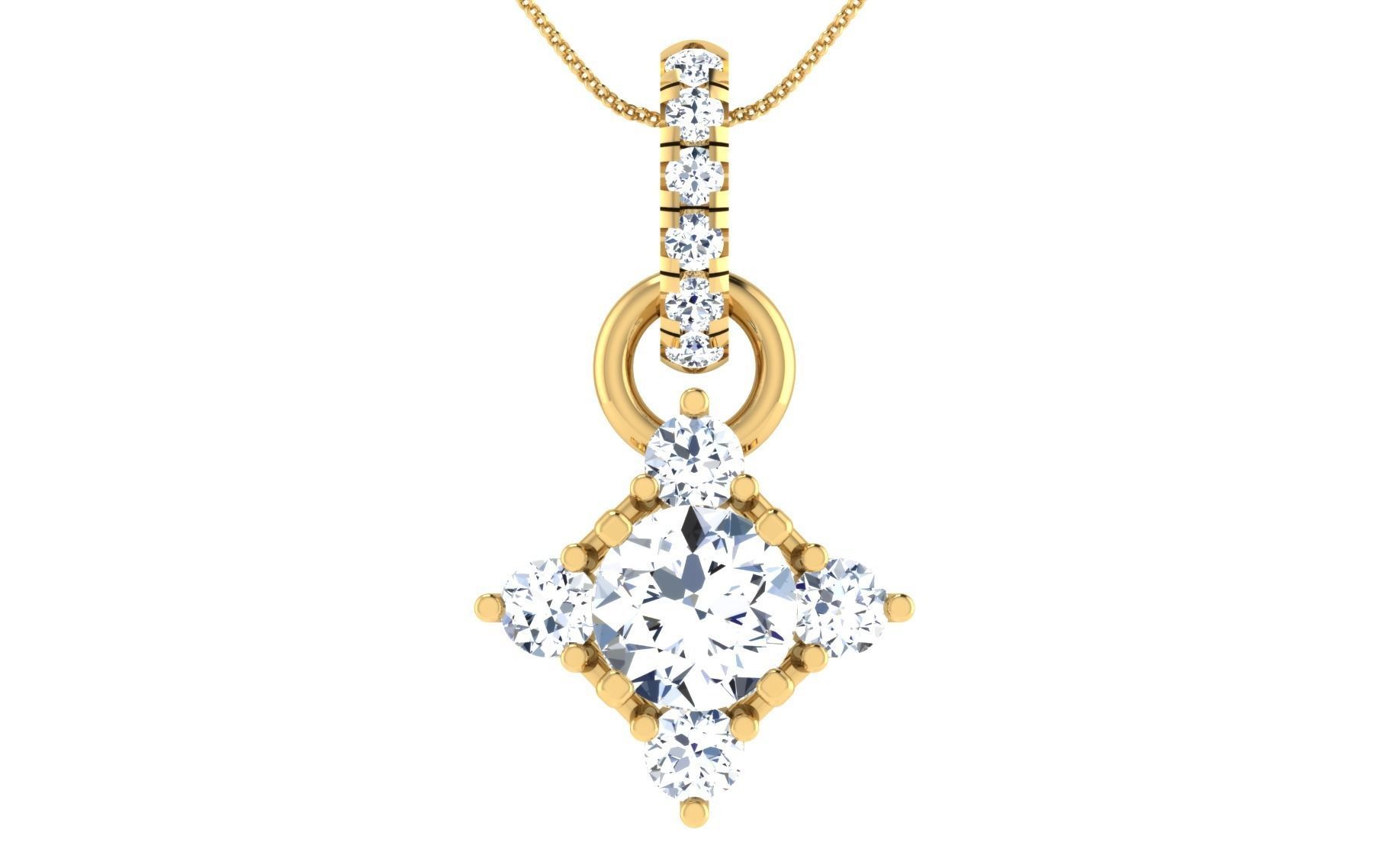 Solitaire pendant-earrings set 3dm stl render detail 3D print 3D print model_28