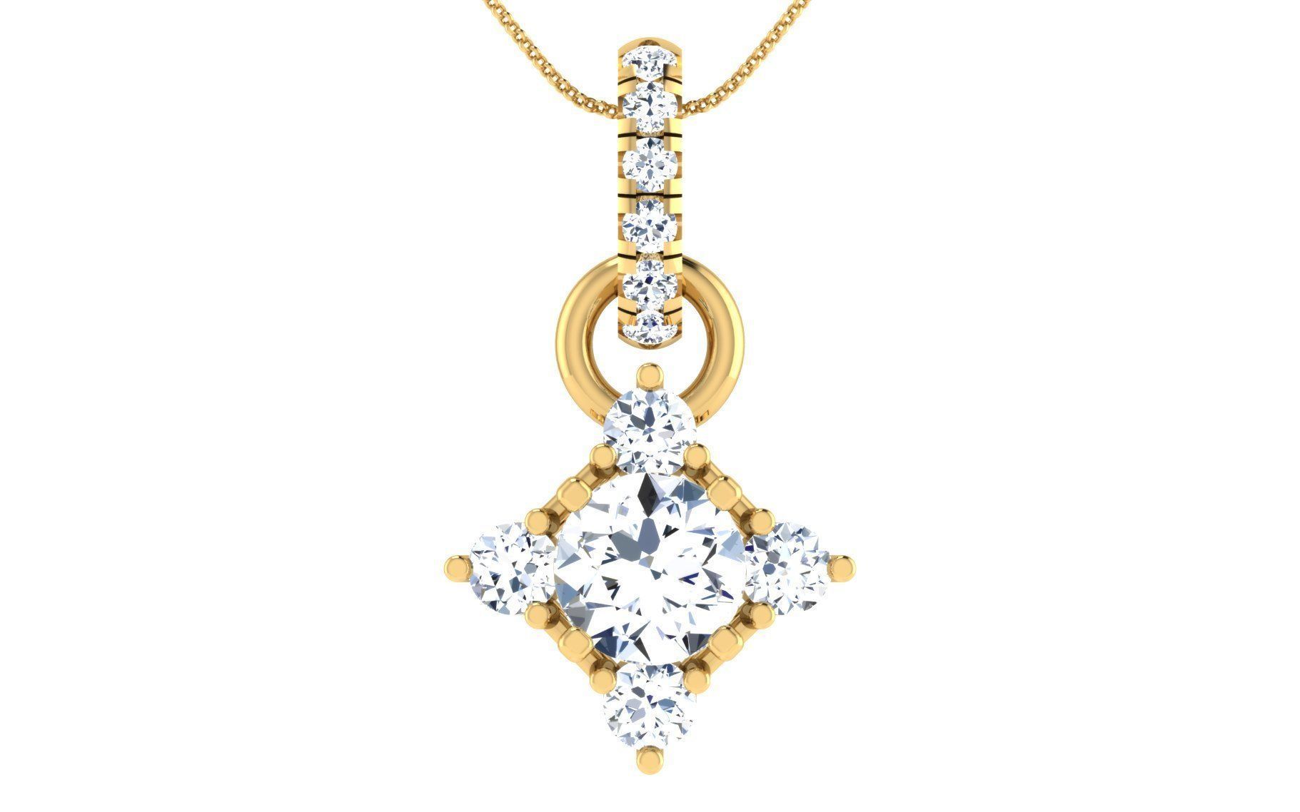 Solitaire pendant-earrings set 3dm stl render detail 3D print 3D print model_27