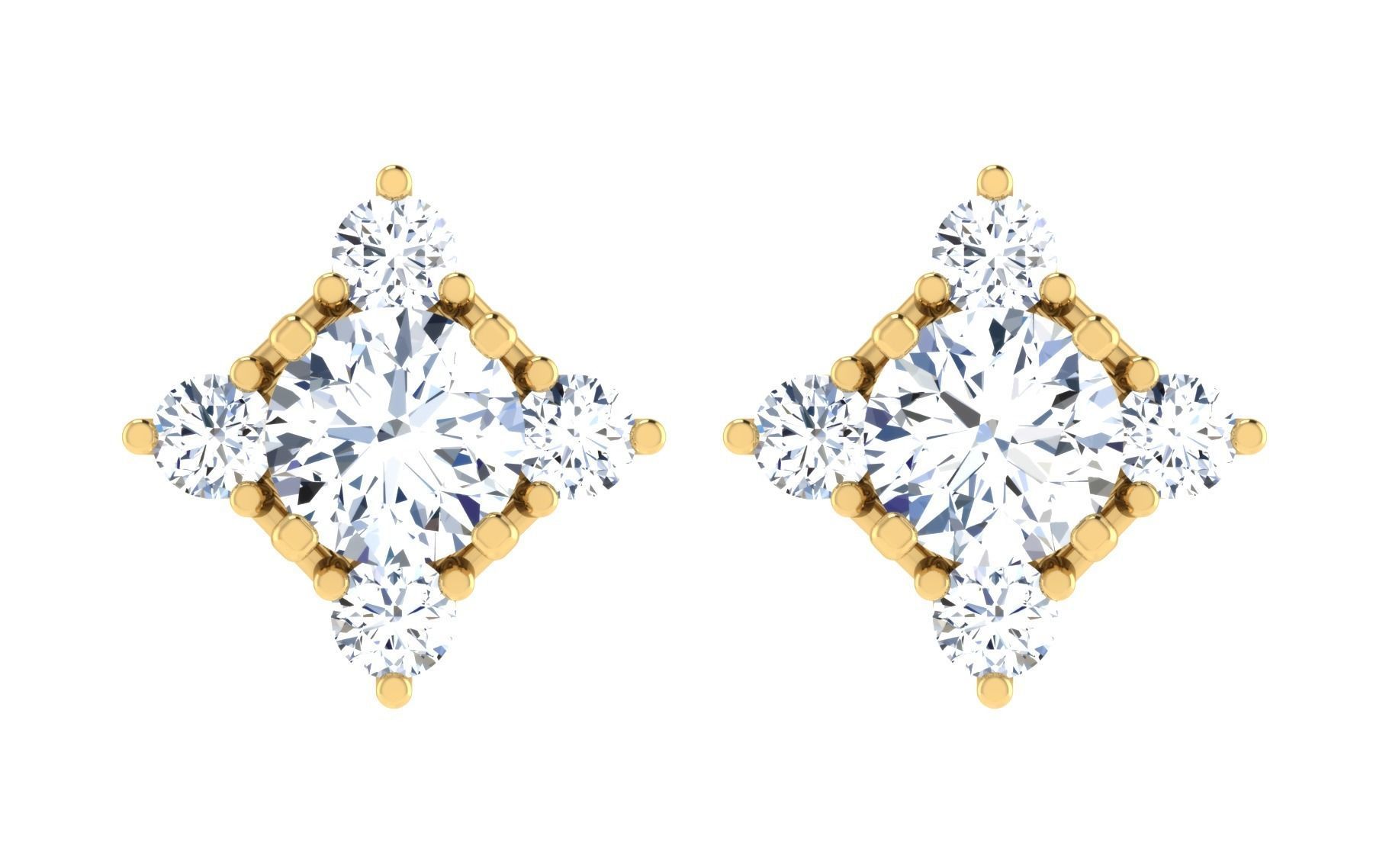 Solitaire pendant-earrings set 3dm stl render detail 3D print 3D print model_4