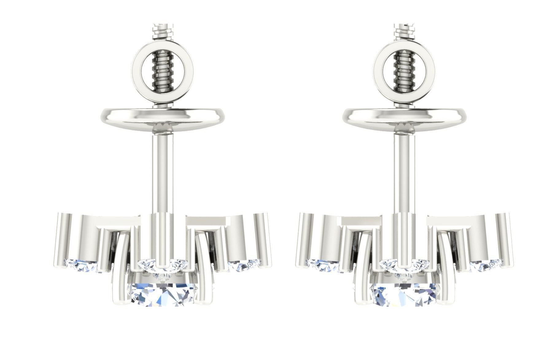 Solitaire pendant-earrings set 3dm stl render detail 3D print 3D print model_23