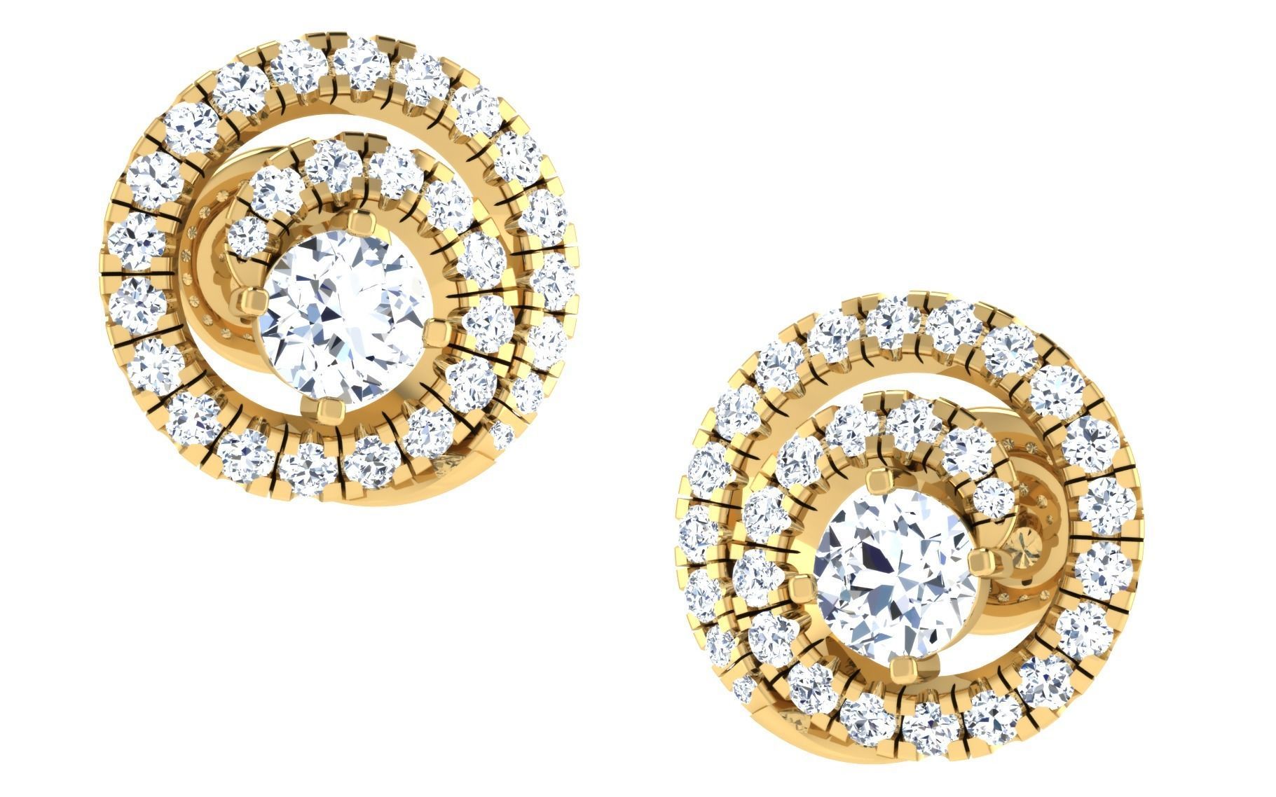 Solitaire pendant-earrings set 3dm stl render detail 3D print 3D print model_2